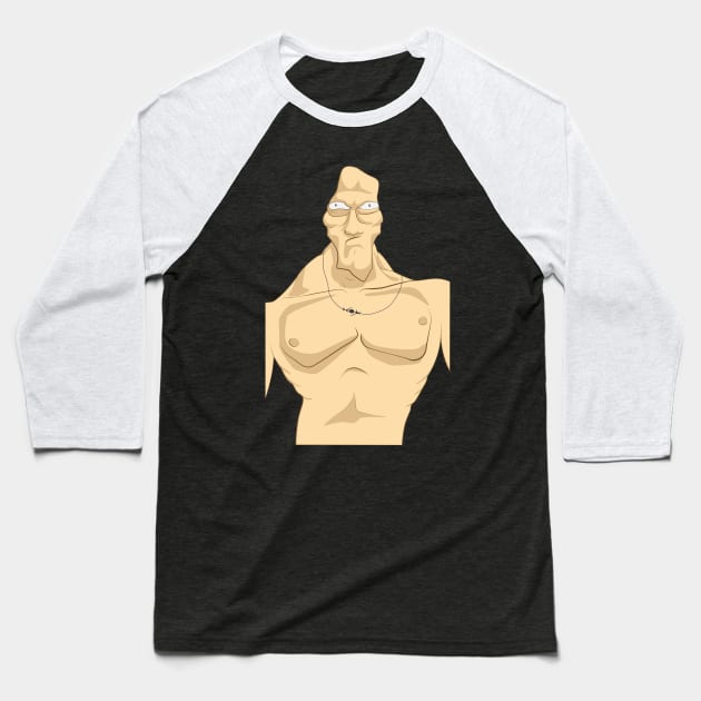 Angry Bodybuilder Portrait Baseball T-Shirt by diplikaya